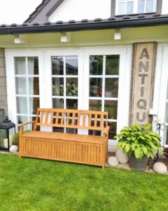 Banc de jardin avec rangement