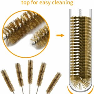 7-teiliges Messingdraht-Rohrbürsten-Flaschenbürsten-Set, 27,9 cm lange Drahtbürsten zum Reinigen, Drahtpfeifenreiniger, Bohrungsbürstenreinigung für Rohre, Flaschen, Tastaturen, Glas