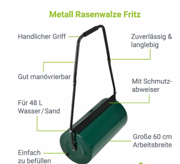 Garten Rasenwalze Fritz aus Metall - Image 3