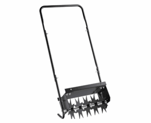 Wiltec Rasenlüfter mit 40 cm Arbeitsbreite und 6,4 cm Arbeitstiefe, Vertikutierer mit 5 Stachel-Scheiben aus Stahl, Aerifizierer zum Rasen belüften