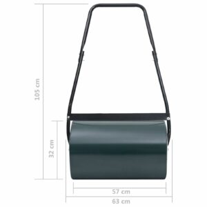 Garten Rasenwalze 63 cm von vidaXL – 50 Liter, Handwalze Grün/Schwarz